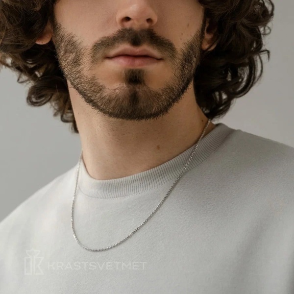 Цепь из серебра 925, плетение «Гурмета»